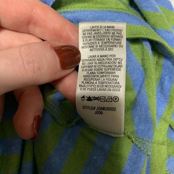 Juicy Couture New w tag Womens Blue Green striped Short Sleeve Top t shirt Small - Picture 6 of 6
